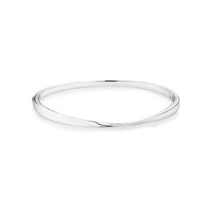 Oval Twist Bangle in Sterling Silver